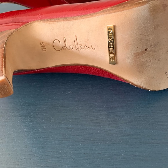 RED Cole Haan Peep Toe Pumps - Picture 7 of 7